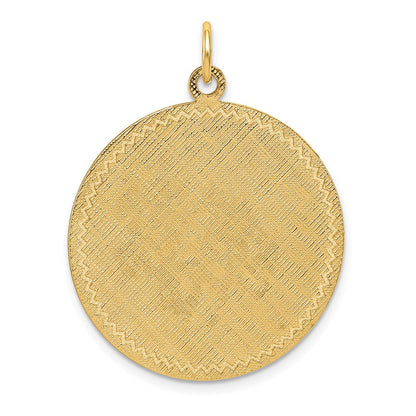 14k Yellow Gold 14k Patterned .018 Gauge Circular Engravable Disc w/Satin Back