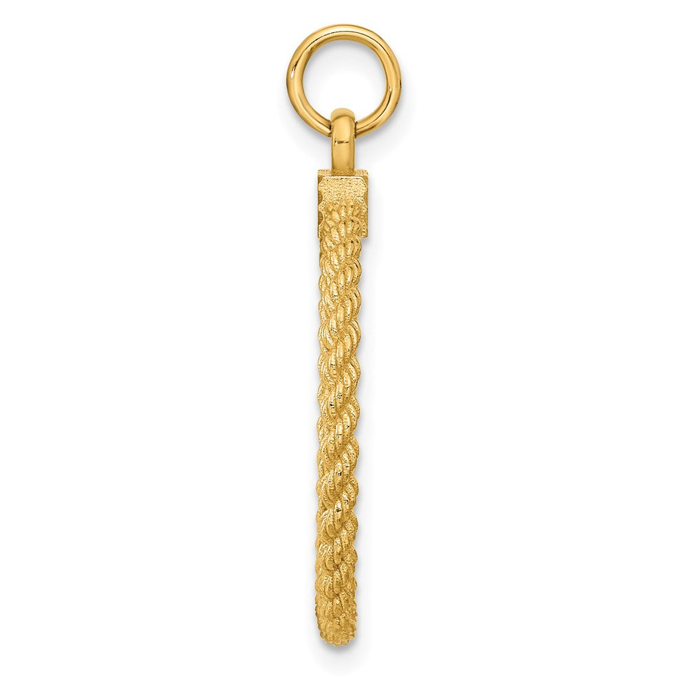 14k Yellow Gold 14k Patterned .013 Gauge Engravable Rope Disc w/Satin Back