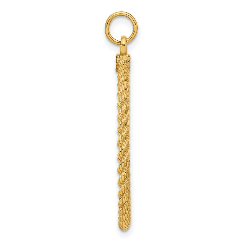 14k Yellow Gold 14k Patterned .013 Gauge Engravable Rope Disc w/Satin Back