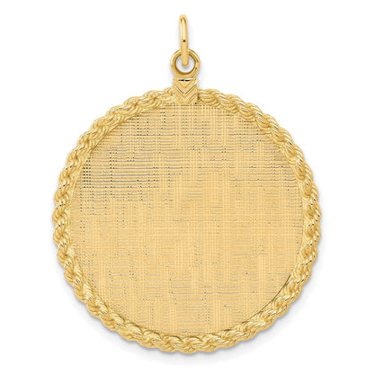 14k Yellow Gold 14k Patterned .013 Gauge Engravable Rope Disc w/Satin Back