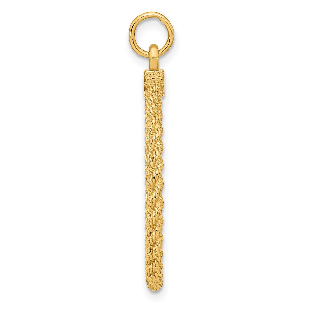 14k Yellow Gold 14k Patterned .013 Gauge Engravable Rope Disc w/Satin Back