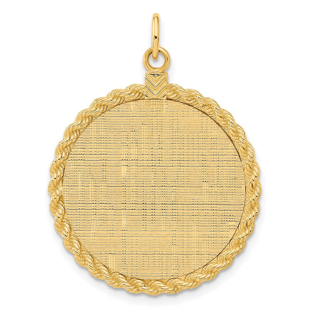 14k Yellow Gold 14k Patterned .013 Gauge Engravable Rope Disc w/Satin Back