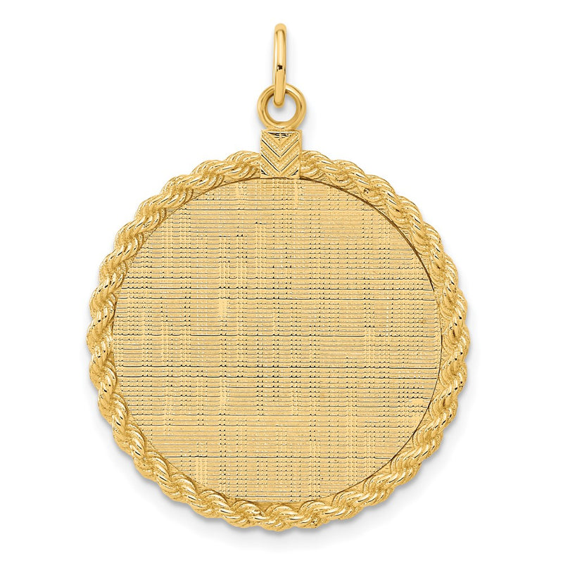 14k Yellow Gold 14k Patterned .013 Gauge Engravable Rope Disc w/Satin Back