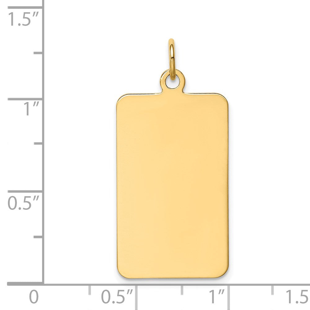 14k Yellow Gold Plain Rectangular Engravable Disc Charm