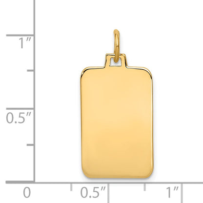14k Yellow Gold 14k Plain .011 Gauge Engravable Rectangular Disc Charm