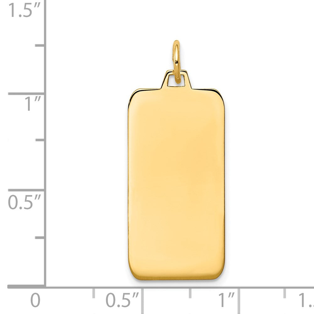 14k Yellow Gold Plain Engravable Rectangular Disc Charm