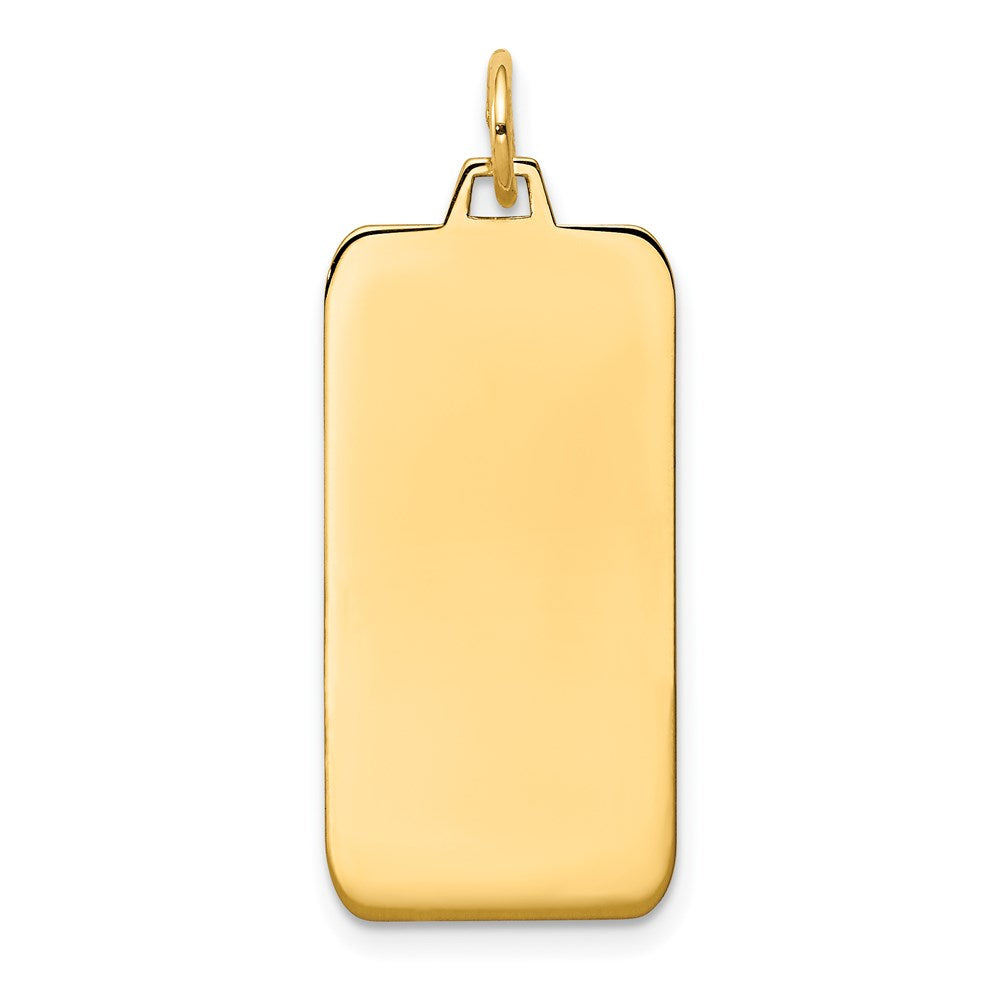 14k Yellow Gold Plain Engravable Rectangular Disc Charm