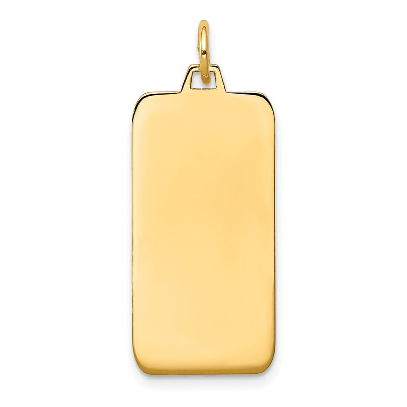 14k Yellow Gold Plain Engravable Rectangular Disc Charm