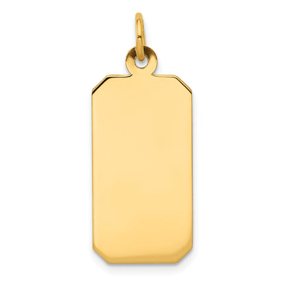 14k Yellow Gold Plain Engravable Rectangular Disc Charm