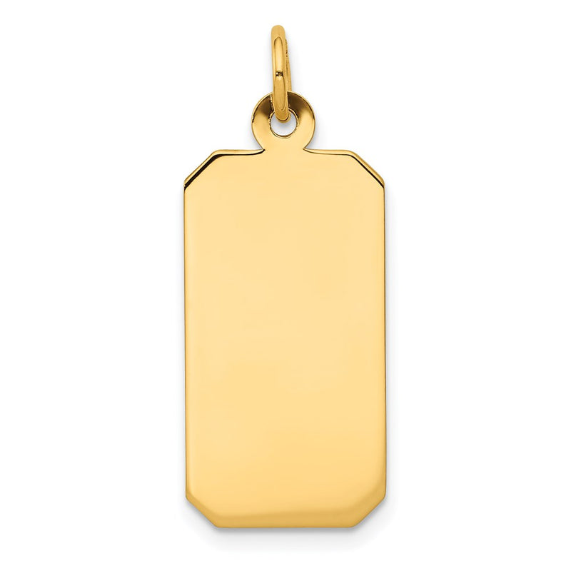 14k Yellow Gold 14k Plain .013 Gauge Engravable Rectangular Disc Charm