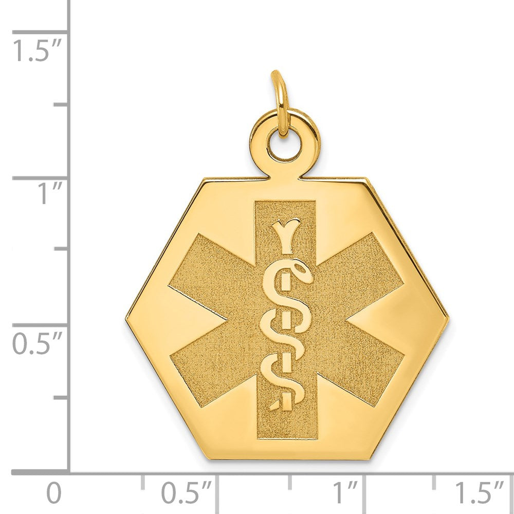 14k Yellow Gold 14k Medical Jewelry Unenameled Pendant