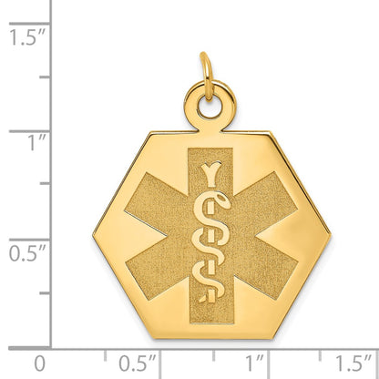 14k Yellow Gold 14k Medical Jewelry Unenameled Pendant