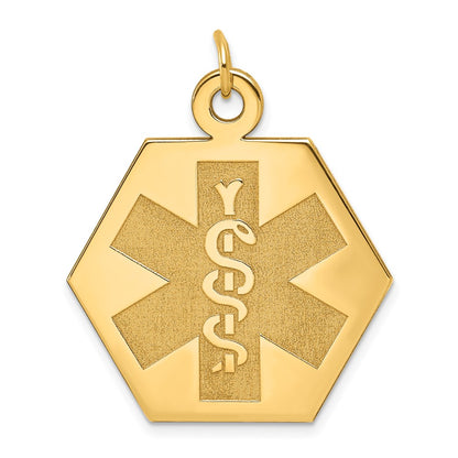 14k Yellow Gold 14k Medical Jewelry Unenameled Pendant
