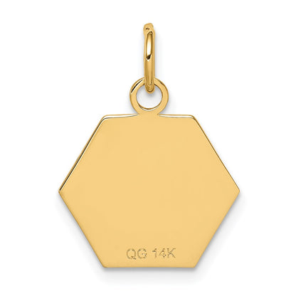 14k Yellow Gold 14k Red Enamel Medical Jewelry Pendant