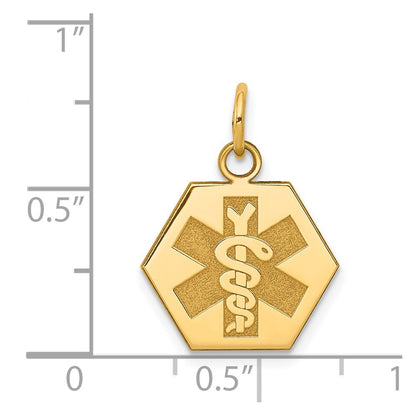 14k Yellow Gold 14k Non-enameled Medical Jewelry Pendant