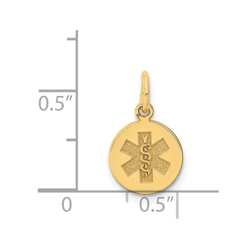 14k Yellow Gold 14k Medical Jewelry Unenameled Pendant