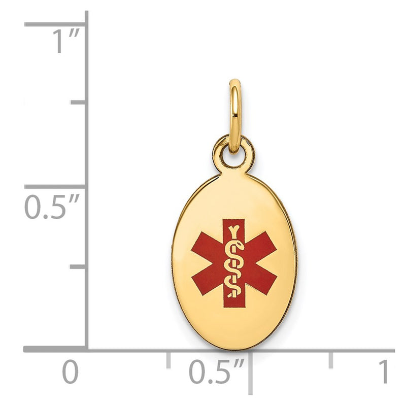 14k Yellow Gold 14k Polished Enamel Medical Jewelry Pendant