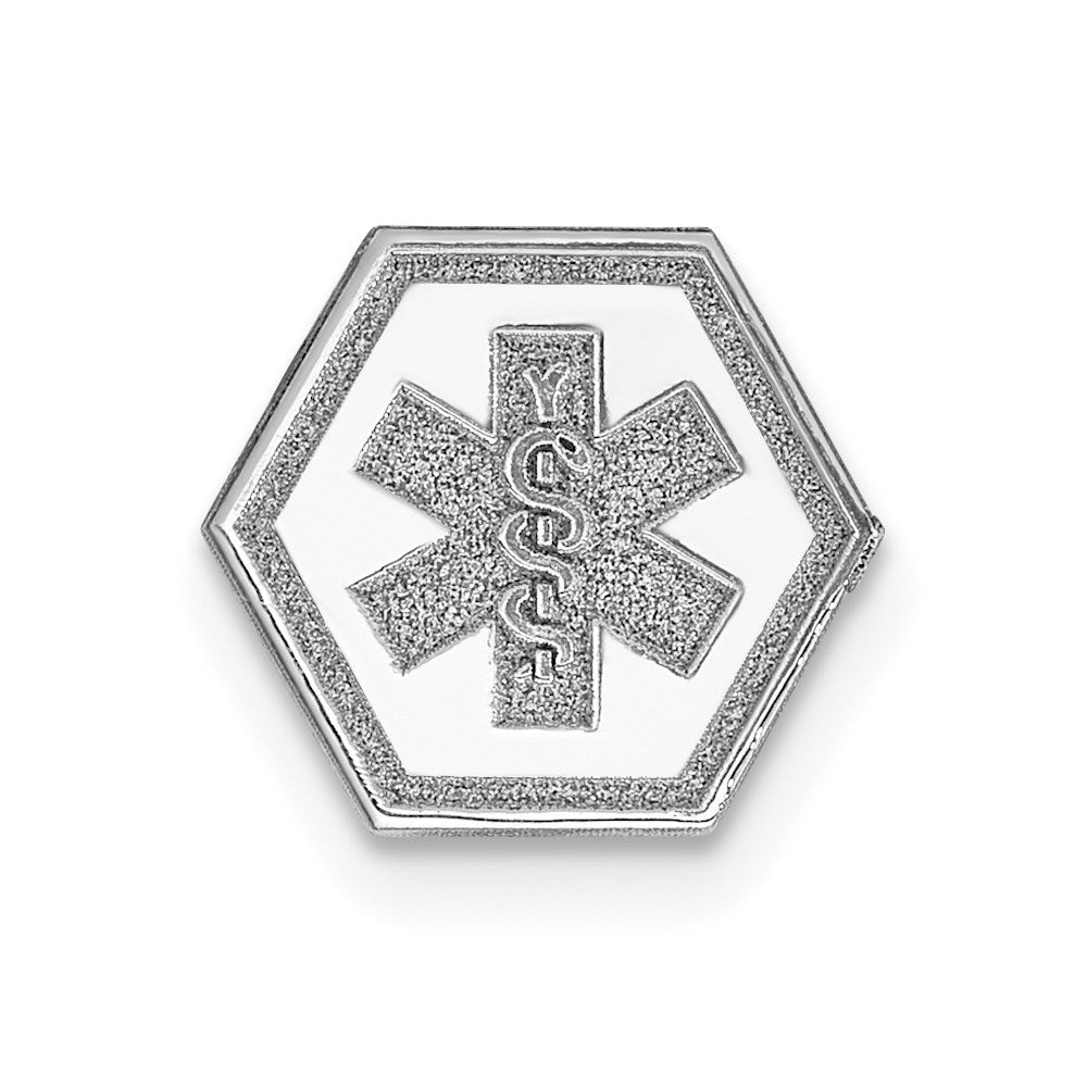 14k White Gold 14k White Gold Non-enameled Medical Jewelry Emblem