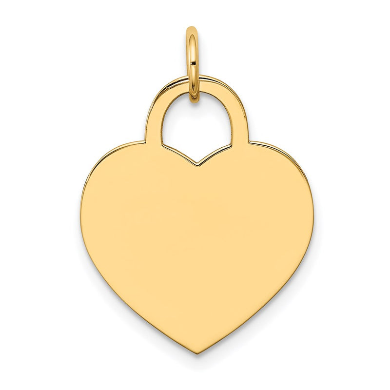 14k Yellow Gold 14k Large Engravable Heart Charm