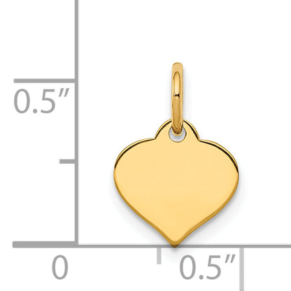 14k Yellow Gold Heart Disc Charm