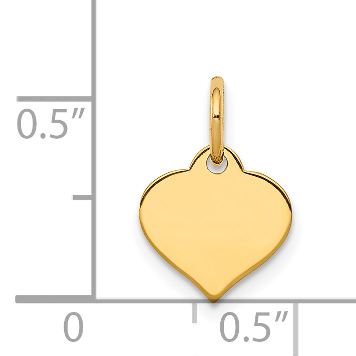 14k Yellow Gold Heart Disc Charm