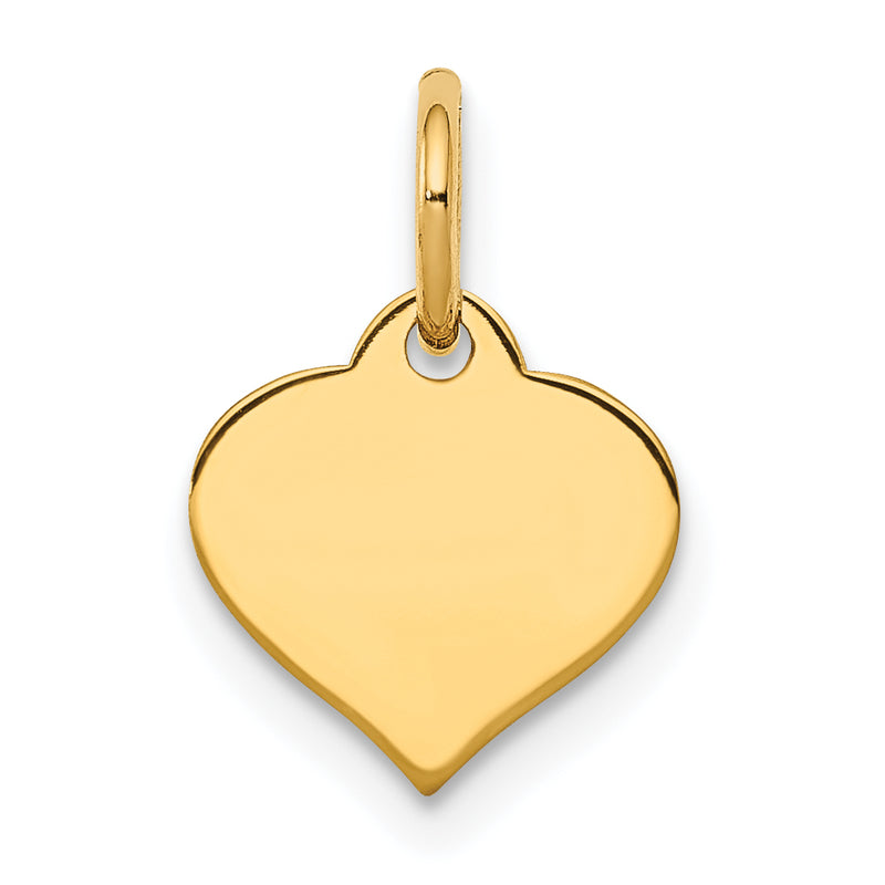 14k Yellow Gold Heart Disc Charm