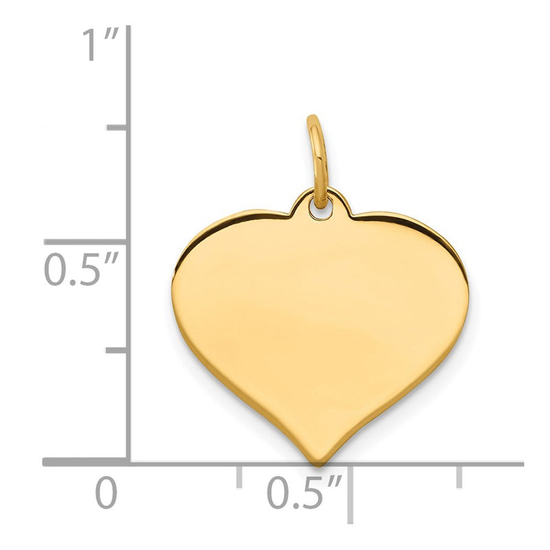 14K Yellow Gold Heart Disc Charm