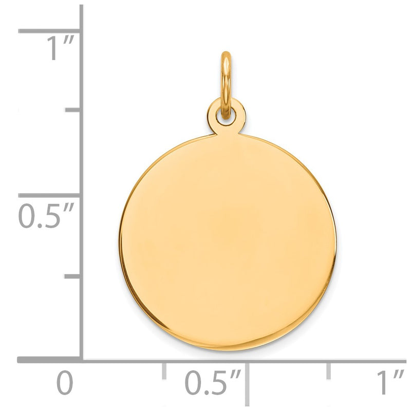 10K Yellow Gold Round Disc Charm