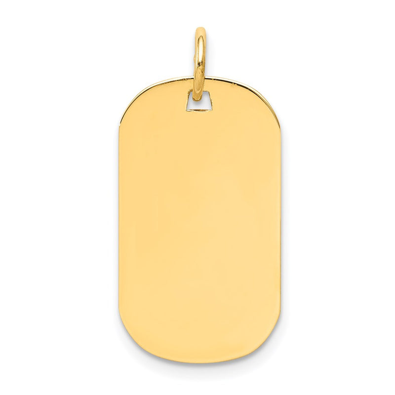 14k Yellow Gold 14k Plain .011 Gauge Engraveable Dog Tag Disc Charm