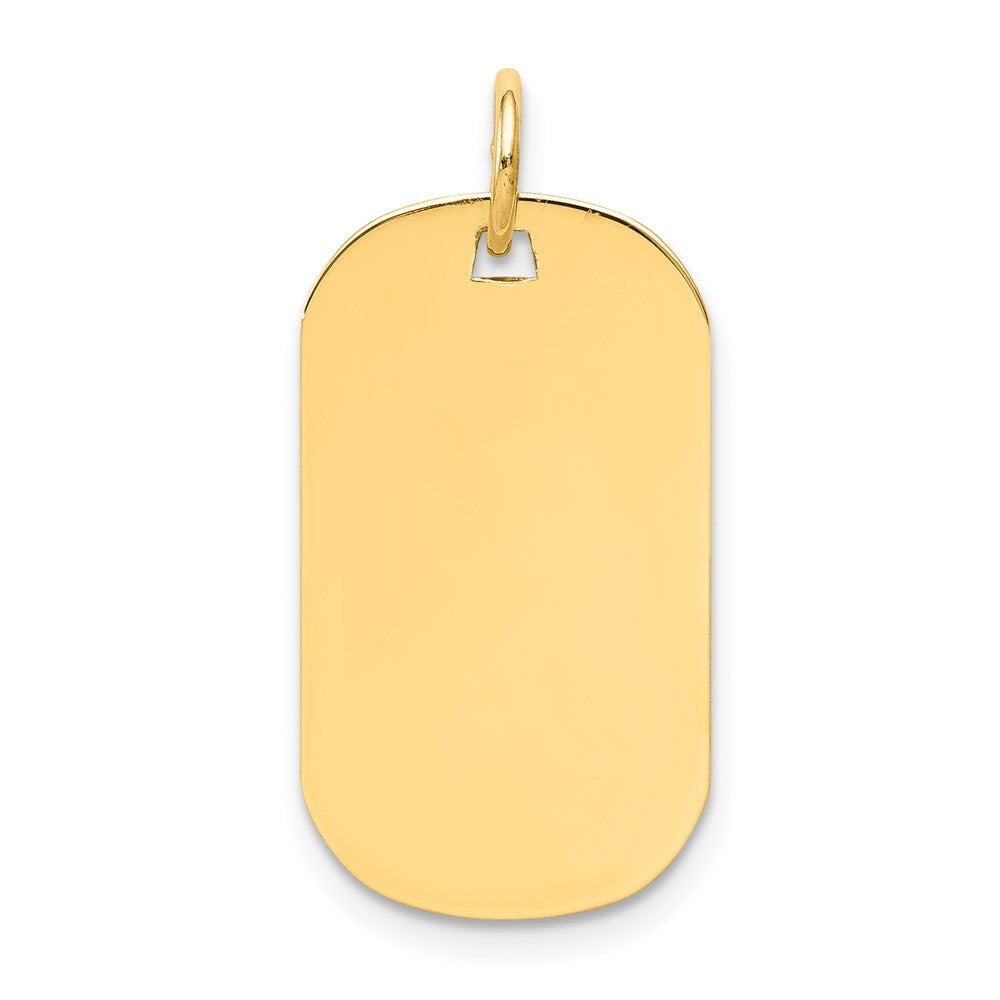 14k Yellow Gold 14k Plain .013 Gauge Engraveable Dog Tag Disc Charm