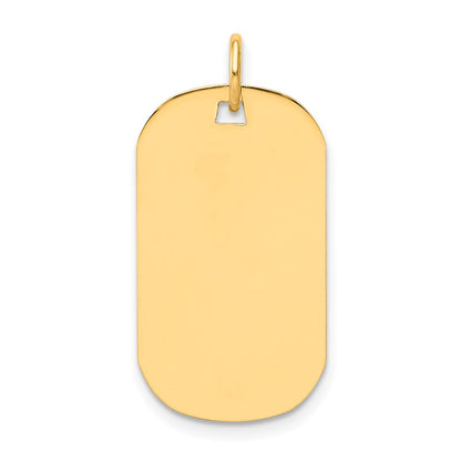 14k Yellow Gold Plain .027 Gauge Engraveable Dog Tag Disc Charm