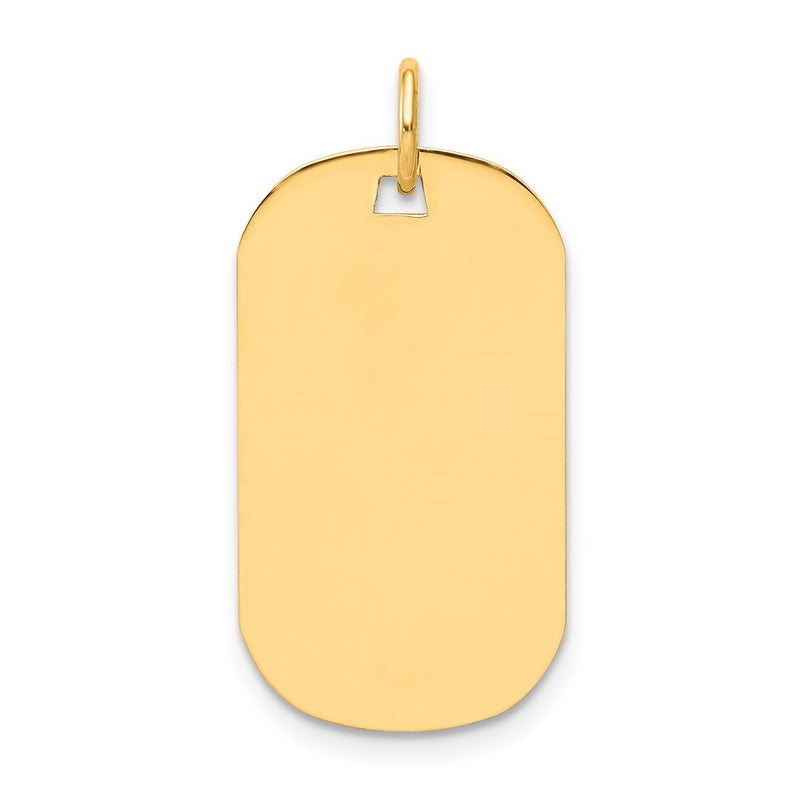 14k Yellow Gold 14k Plain .009 Gauge Engraveable Dog Tag Disc Charm