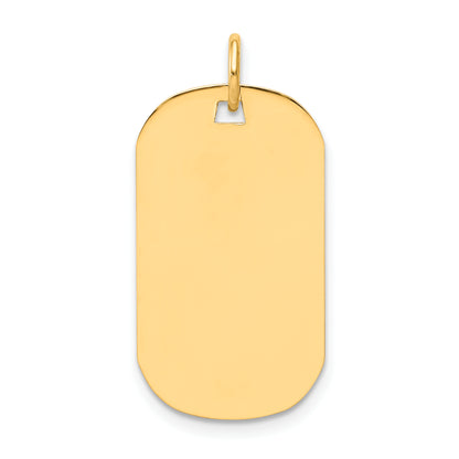 14k Yellow Gold 14k Plain .013 Gauge Engraveable Dog Tag Disc Charm