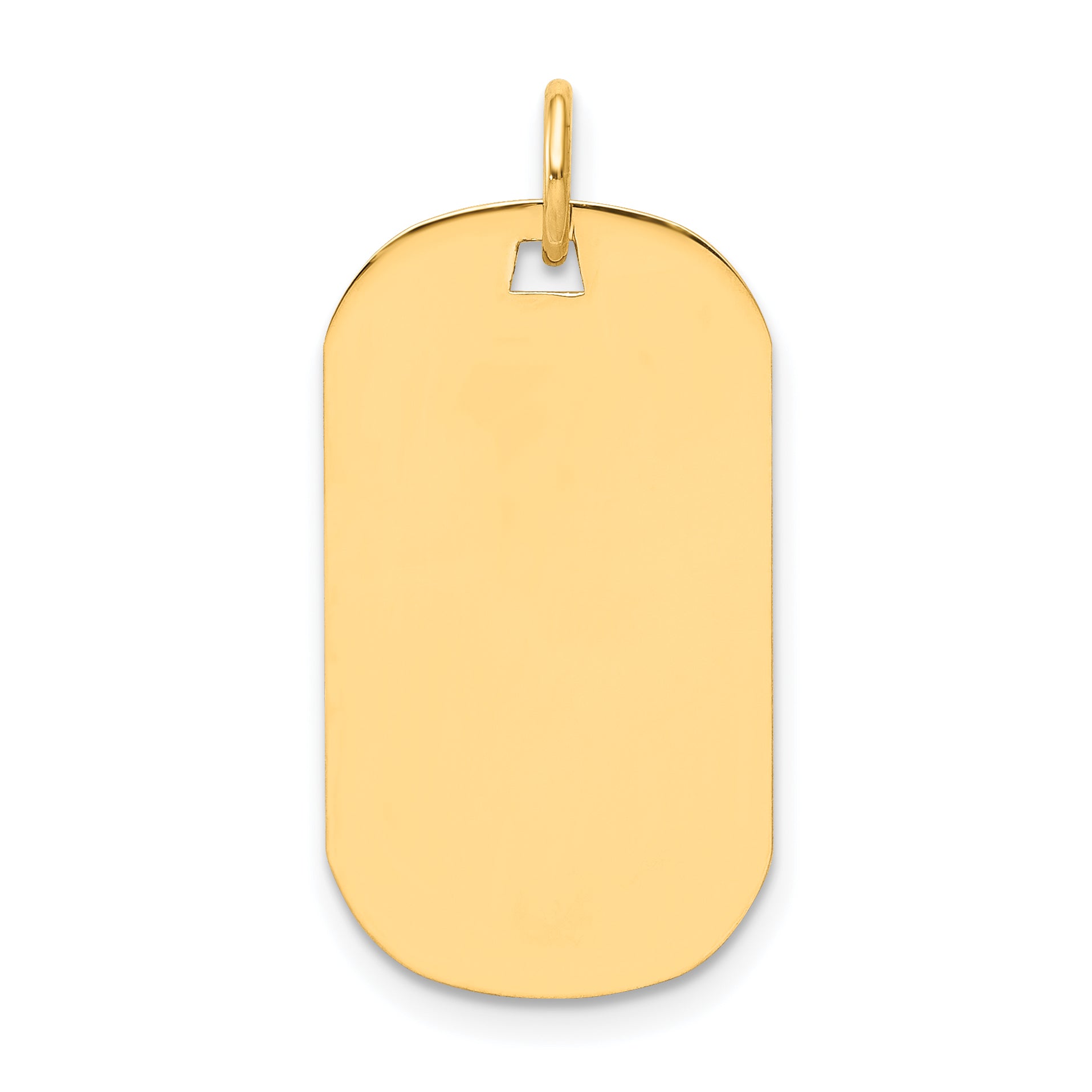 14k Yellow Gold 14k Plain .013 Gauge Engraveable Dog Tag Disc Charm
