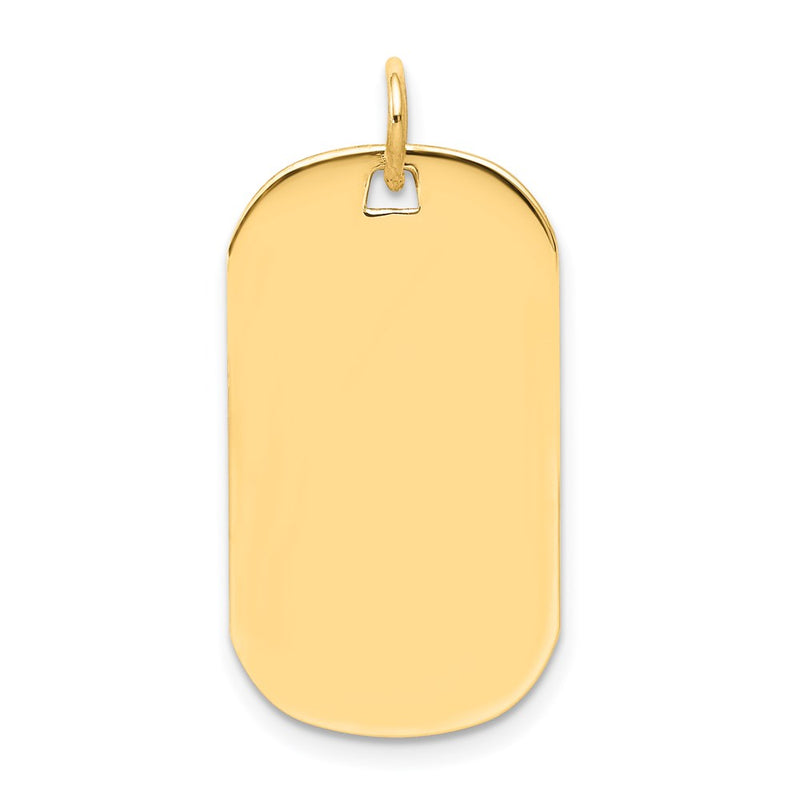 14k Yellow Gold 14k Plain .013 Gauge Engraveable Dog Tag Disc Charm