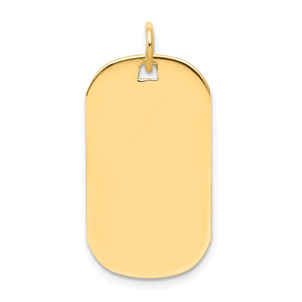 14k Yellow Gold Plain .018 Gauge Engraveable Dog Tag Disc Charm