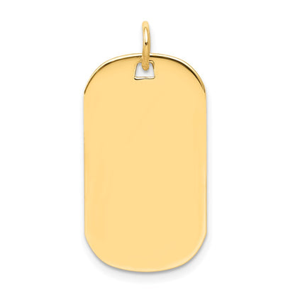 14k Yellow Gold Plain .018 Gauge Engraveable Dog Tag Disc Charm
