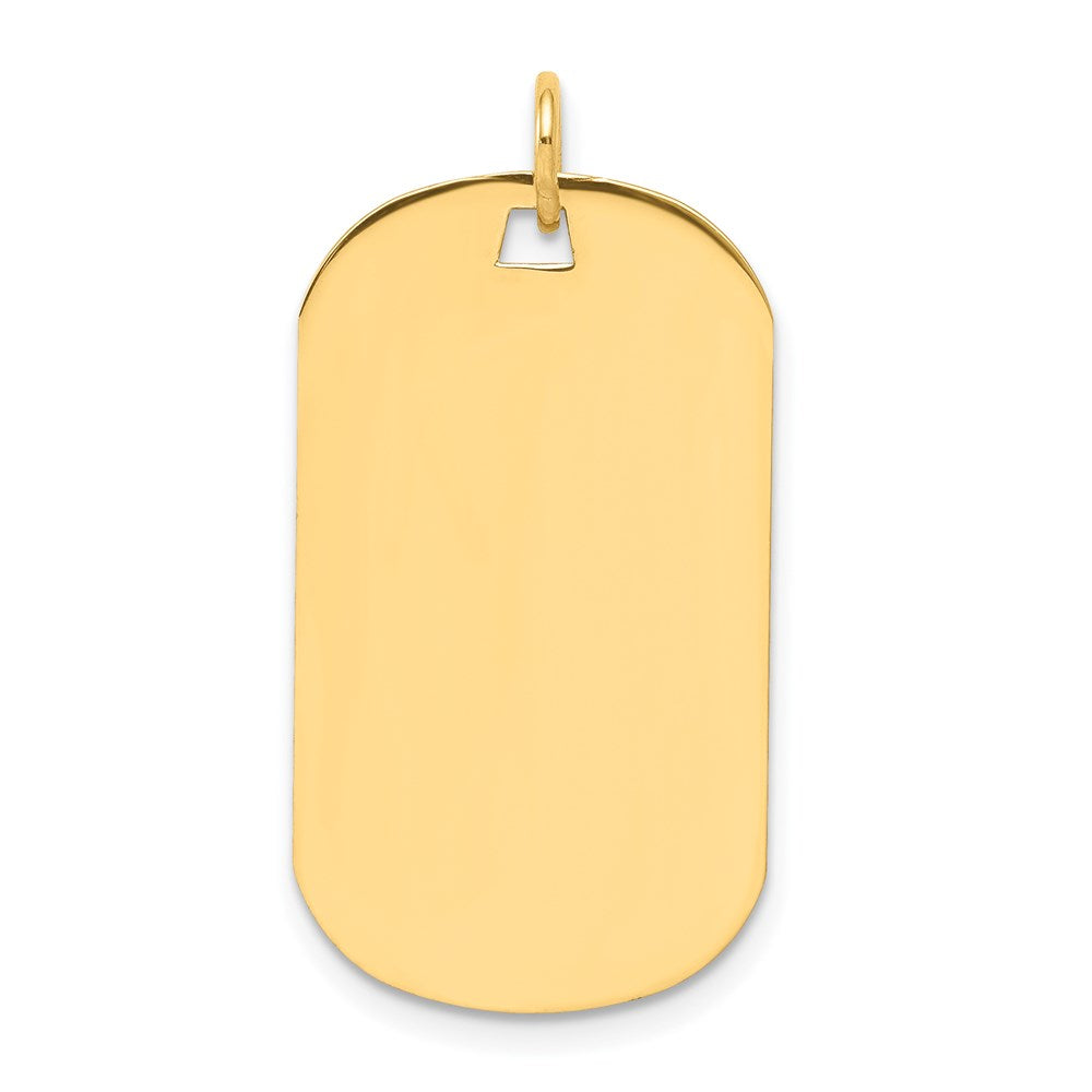 14k Yellow Gold Plain .027 Gauge Engraveable Dog Tag Disc Charm