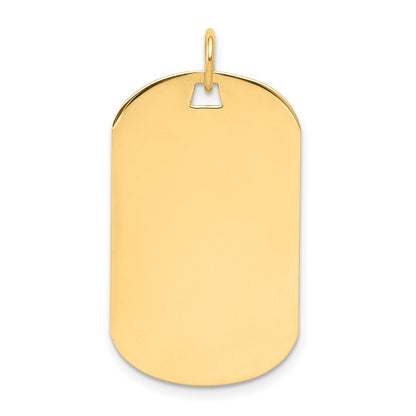 14k Yellow Gold Plain .035 Gauge Engraveable Dog Tag Disc Charm