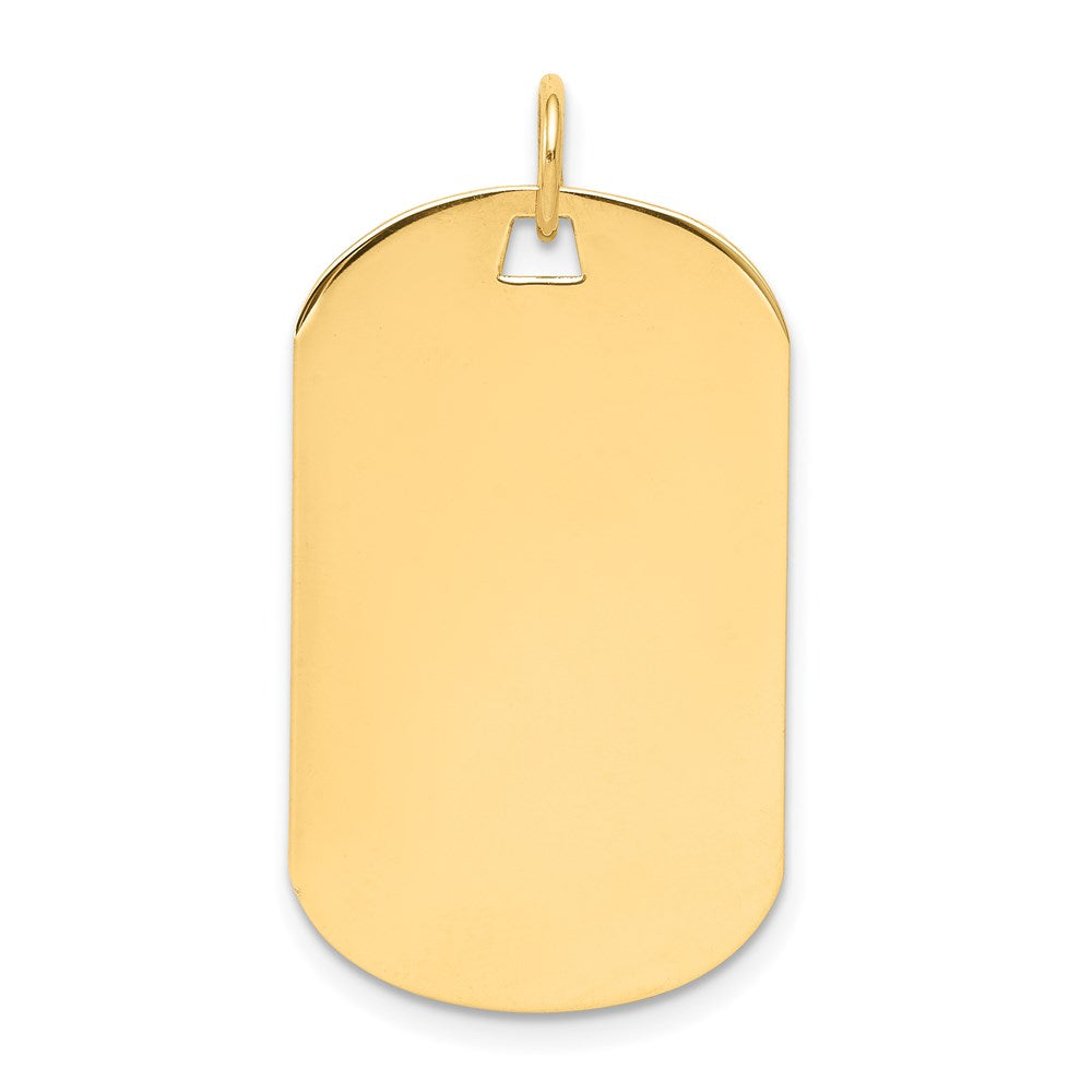 14k Yellow Gold Plain .035 Gauge Engraveable Dog Tag Disc Charm