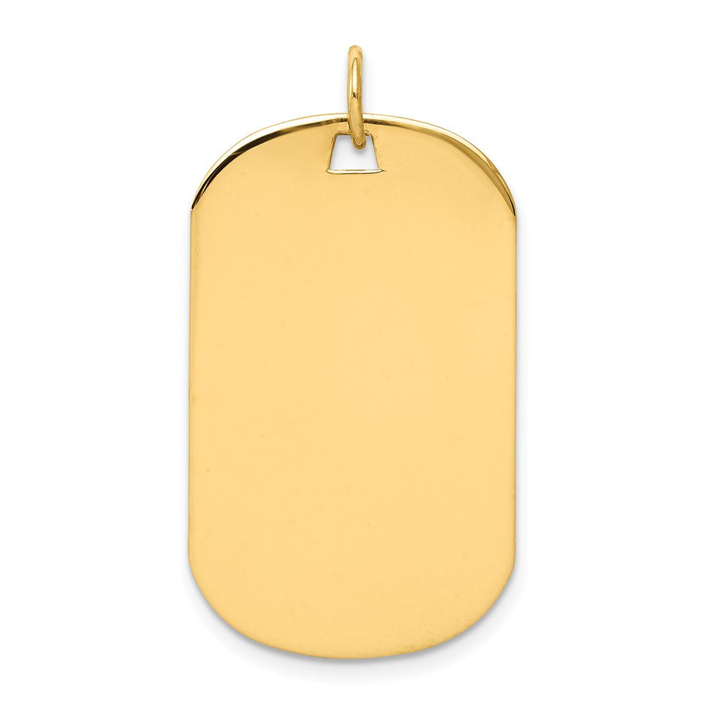 14k Yellow Gold Plain .018 Gauge Engraveable Dog Tag Disc Charm