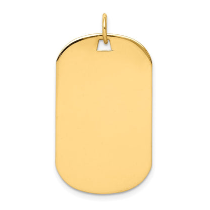 14k Yellow Gold Plain .018 Gauge Engraveable Dog Tag Disc Charm