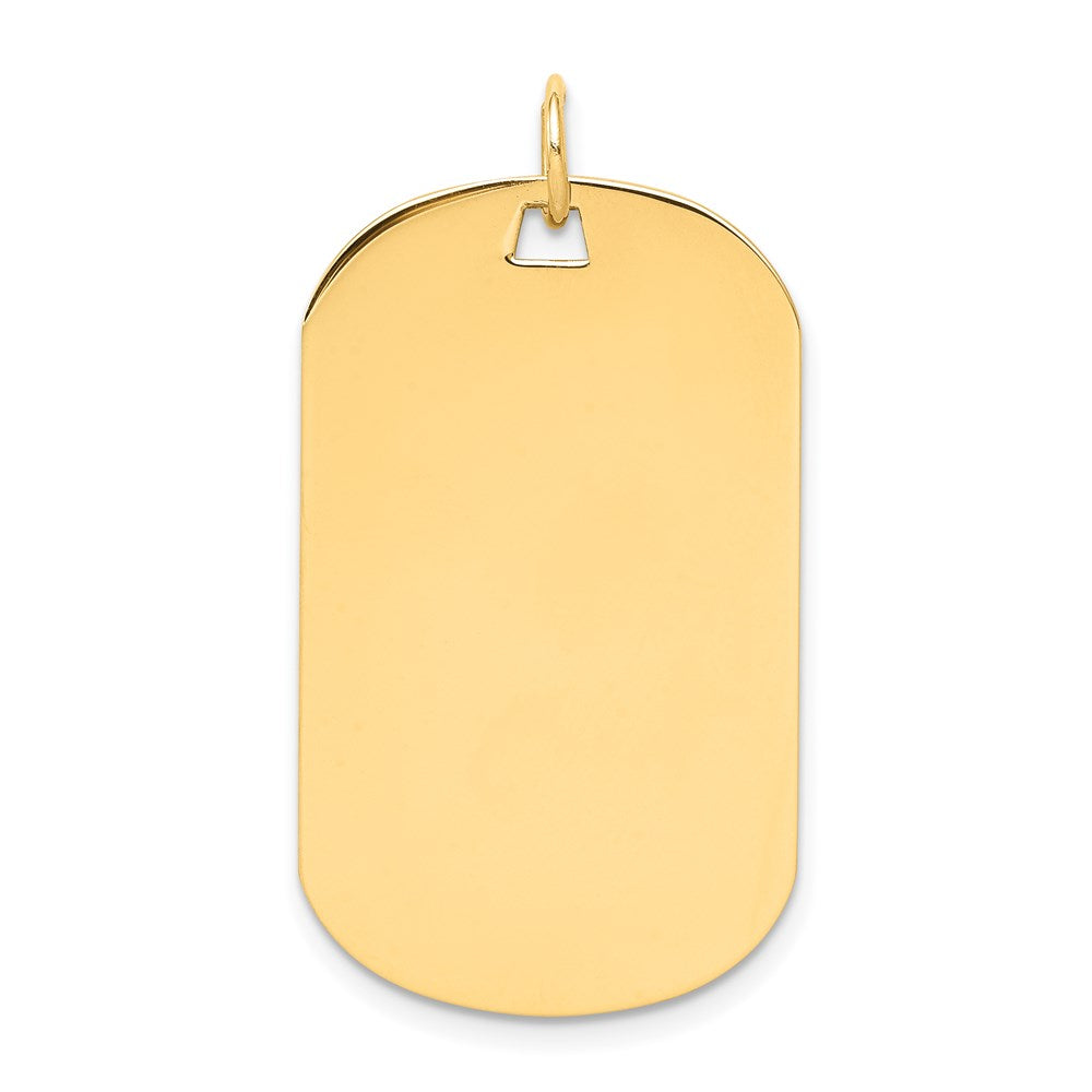 14k Yellow Gold Plain Engraveable Dog Tag Disc Charm