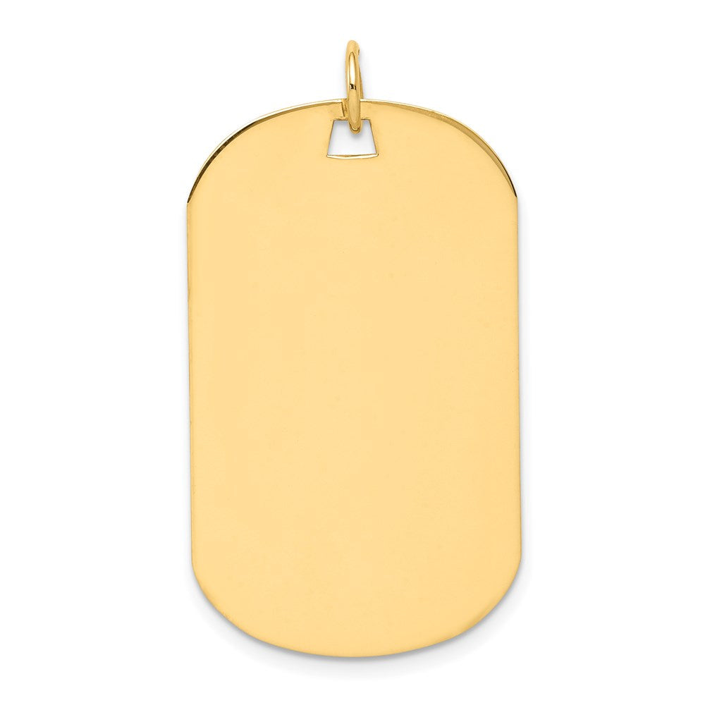 14k Yellow Gold Plain Engraveable Dog Tag Disc Charm