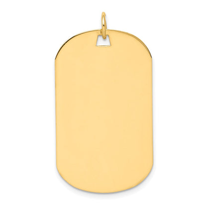 14k Yellow Gold Plain Engraveable Dog Tag Disc Charm