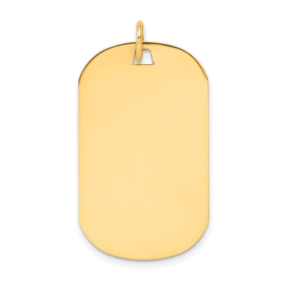 14k Yellow Gold Plain Engraveable Dog Tag Disc Charm