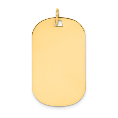 14k Yellow Gold Plain Engraveable Dog Tag Disc Charm