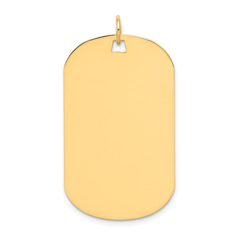 14k Yellow Gold Plain .018 Gauge Engraveable Dog Tag Disc Charm