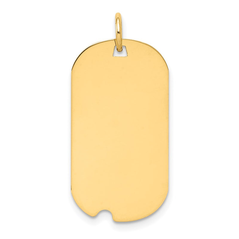 14k Yellow Gold 14k Plain .013 Gauge Engraveable Dog Tag w/Notch Disc Charm
