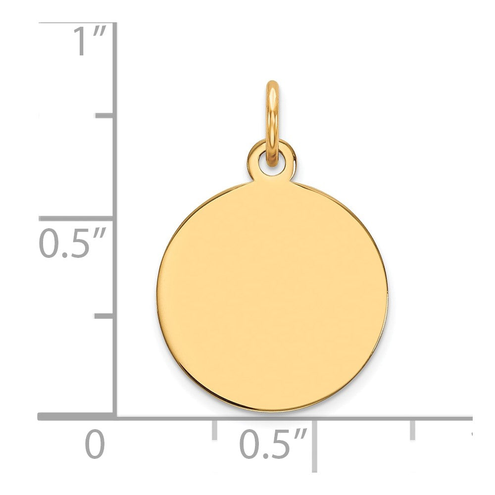 14k Yellow Gold 14k Plain .018 Gauge Circular Engravable Disc Charm